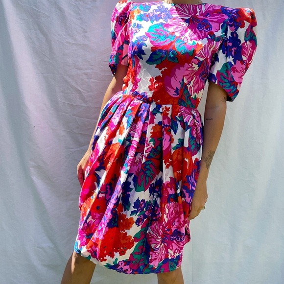 Vintage party dress silk - Picture 4 of 4